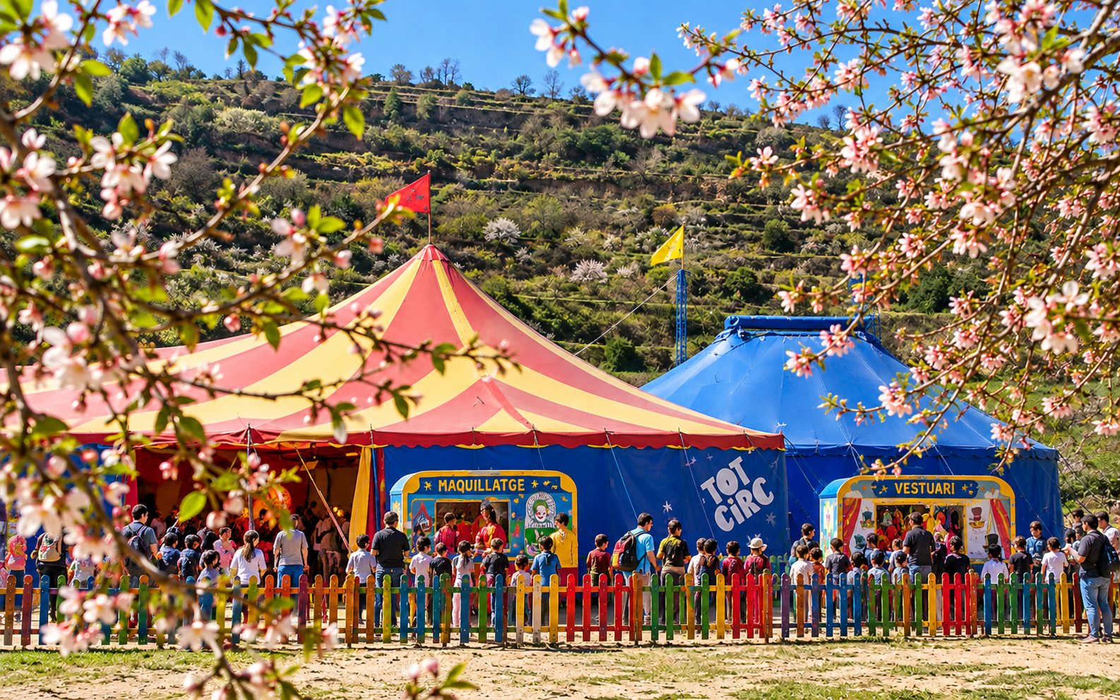 Actividad de circo en un espacio al aire libre